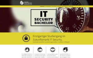 Startseite der Website des Studiengangs IT Security