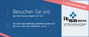 Infotecs bei der it-sa - Der IT-Security Messe und Kongress Banner-it-sa2014_website_teaser
