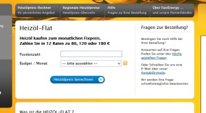 Flat-Bestellformular auf  http://www.fastenergy.de/heizoel-flat 