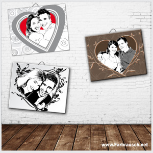 Porträt vom Foto in Herzform - Geschenkidee für Verliebte
