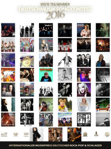 Deutschmusik Song Contest 2016 - Musikpreis deutscher Rock-Pop und Schlager - Erste Teilnehmer