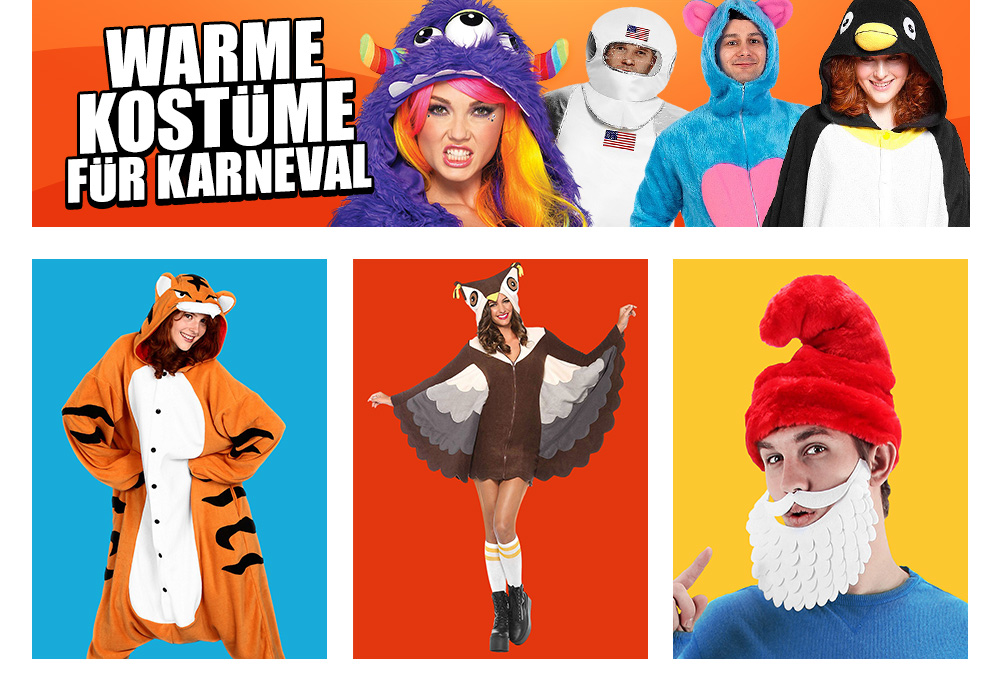 Warme Kostüme für den Straßenkarneval