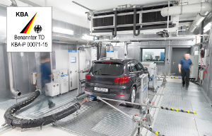 Das HORIBA Testcenter ist vom Kraftfahrtbundesamt (KBA) für Abgastests nach Verordnung (EG) 715/2007 und (EG) 692/2008 benannt.