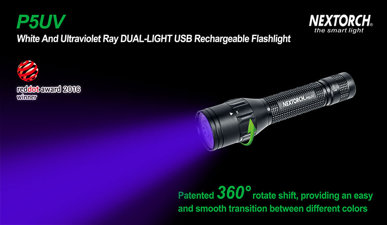 Für Zoll und Polizei: Taschenlamoe umschaltbar auf UV-Licht zur Dokumentenkontrolle.
