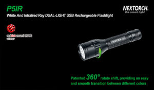 Dual-Light-Technologie - diese Taschenlampe kann von Weiß auf Infrator mit einem Dreh umschalten