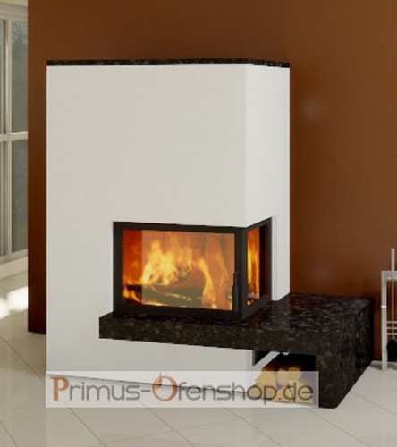 Kamin und Kamineinsatz zum Heizen mit Holz