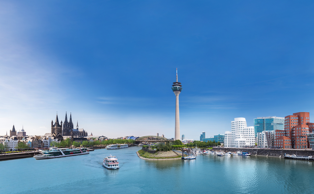 Bildmontage Köln und Düsseldorf entlang des Rheins - Foto: Hüttig & Rompf AG