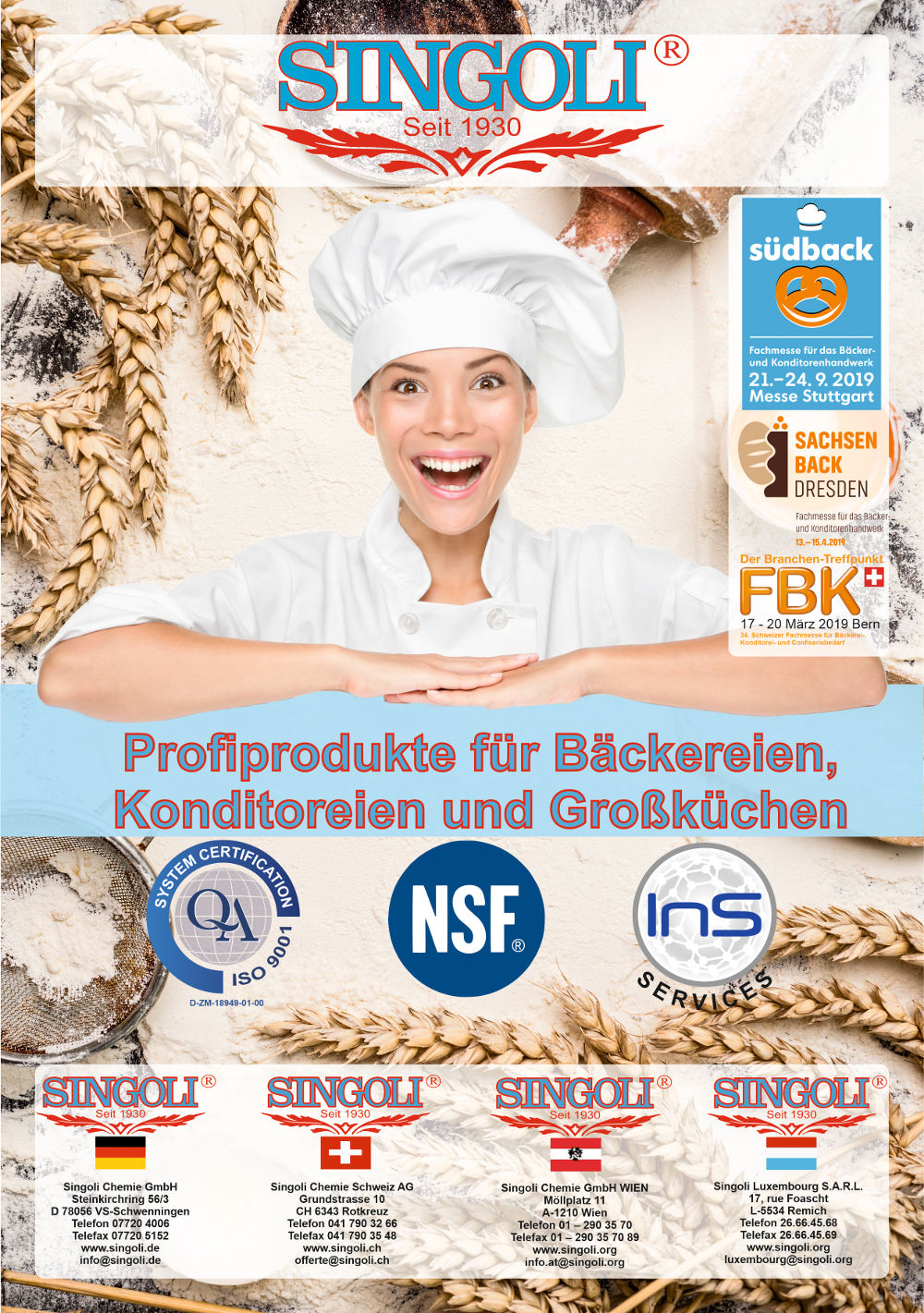 Bäckerei-2019 Signoli – Sauberkeit für Bäckereien, Konditoreien und Großküchen