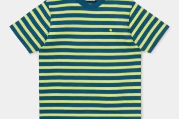 Workwear / Streetwear: Carhartt Oakland T-Shirt Oakland Stripe Moody Blue/Lime